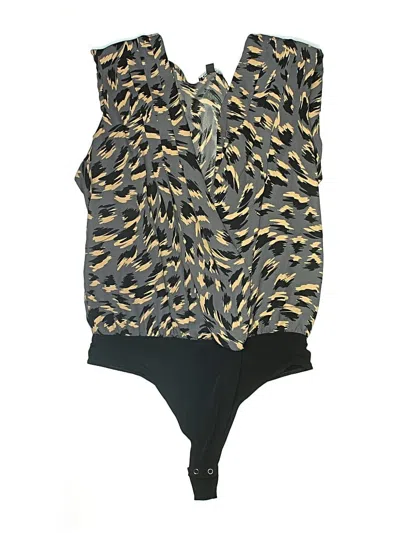Pre-owned Express Sleeveless Top Gold Plunge Neckline Tops