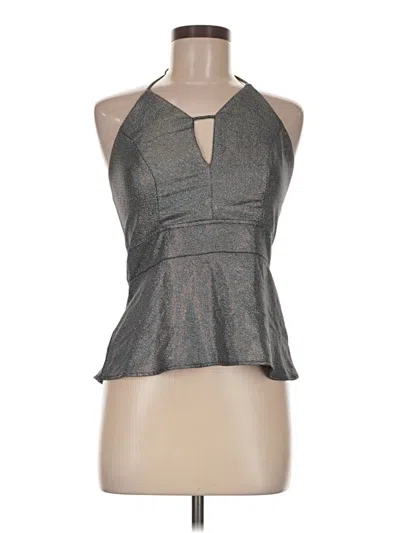 Pre-owned Express Sleeveless Top Gray Halter Neckline Tops