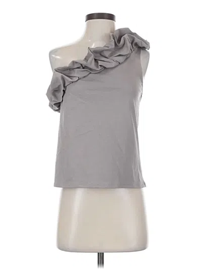 Pre-owned Express Sleeveless Top Gray One Shoulder Neckline Tops