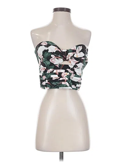 Express Sleeveless Top Green Strapless Neckline Tops