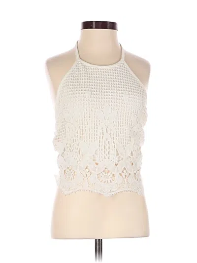 Pre-owned Express Sleeveless Top Ivory Halter Neckline Tops