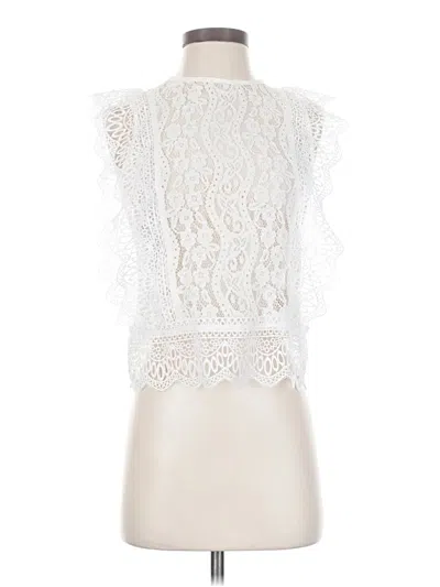 Express Sleeveless Top Ivory High Neck Tops In White