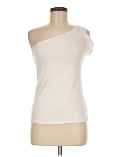 Pre-owned Express Sleeveless Top Ivory One Shoulder Neckline Tops In White