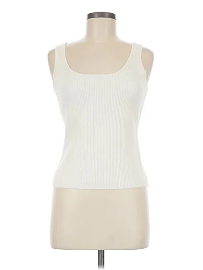 Pre-owned Express Sleeveless Top Ivory Scoop Neck Tops In White