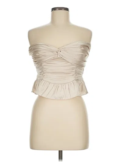 Express Sleeveless Top Ivory Strapless Neckline Tops
