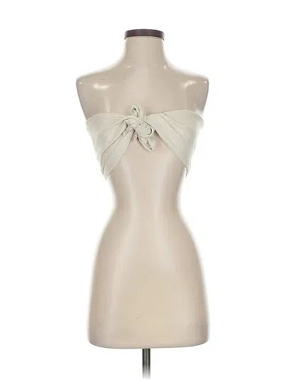 Pre-owned Express Sleeveless Top Ivory Strapless Neckline Tops In Gray