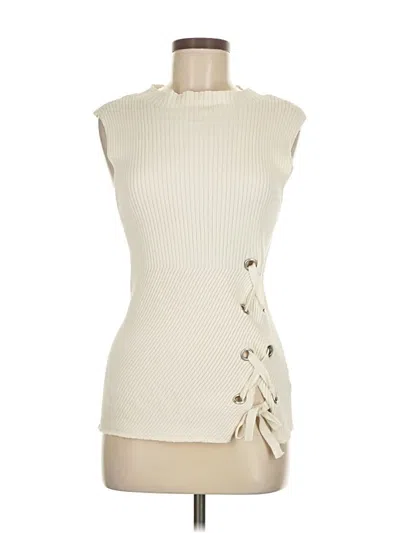 Pre-owned Express Sleeveless Top Ivory Strapless Neckline Tops In White