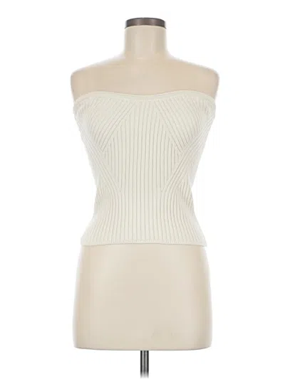 Pre-owned Express Sleeveless Top Ivory Strapless Neckline Tops In White