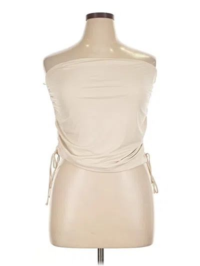 Express Sleeveless Top Ivory Strapless Neckline Tops In Neutral