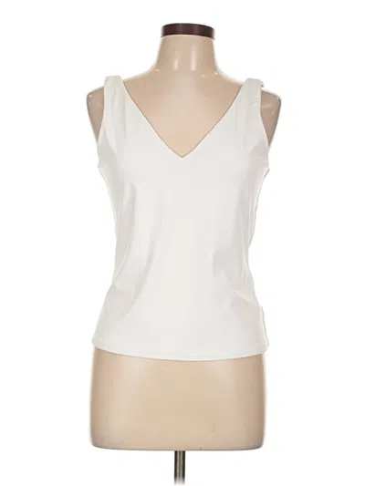 Pre-owned Express Sleeveless Top Ivory V Neck Tops In White