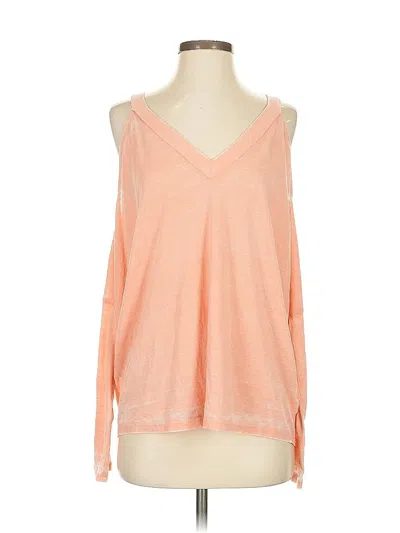 Pre-owned Express Sleeveless Top Orange Cold Shoulder Neckline Tops