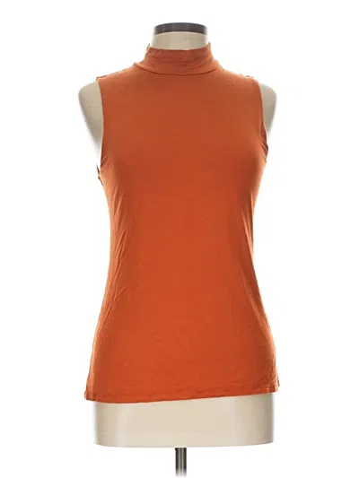 Pre-owned Express Sleeveless Top Orange High Neck Tops