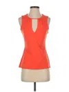 Express Sleeveless Top Orange Keyhole Neckline Tops In Orange