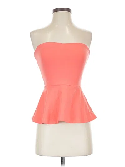 Pre-owned Express Sleeveless Top Orange Strapless Neckline Tops