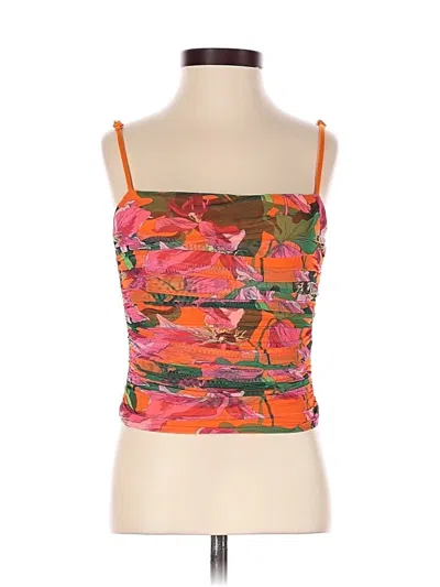 Express Sleeveless Top Orange Sweetheart Neckline Tops In Multi