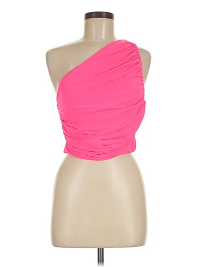 Pre-owned Express Sleeveless Top Pink One Shoulder Neckline Tops