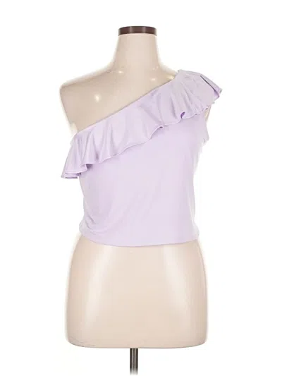 Pre-owned Express Sleeveless Top Purple One Shoulder Neckline Tops