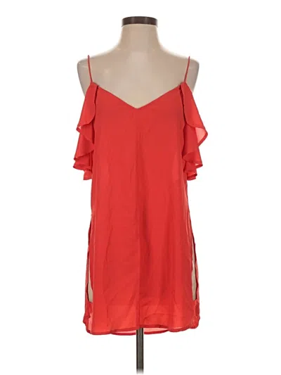 Pre-owned Express Sleeveless Top Red Cold Shoulder Neckline Tops