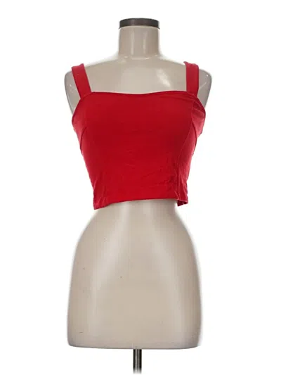 Pre-owned Express Sleeveless Top Red Strapless Neckline Tops