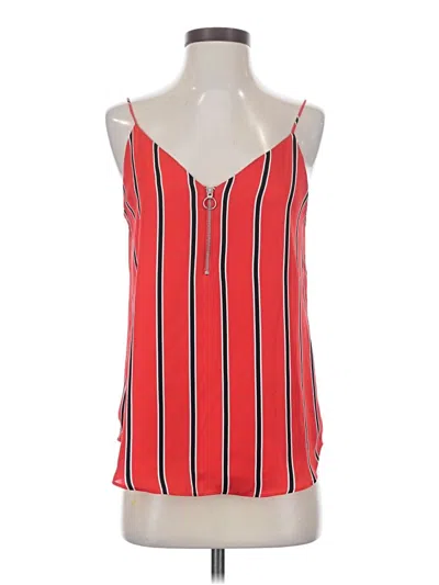 Pre-owned Express Sleeveless Top Red Stripes Pattern V-neck Tops