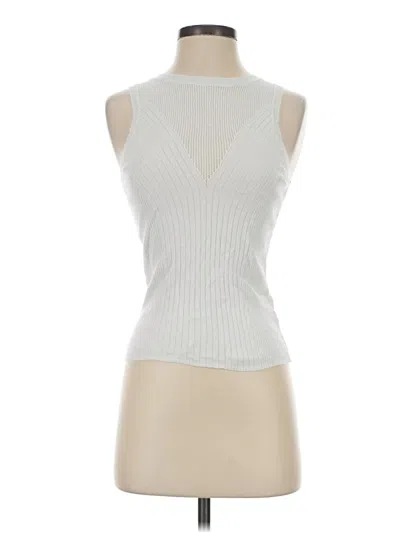 Pre-owned Express Sleeveless Top Silver Halter Neckline Tops