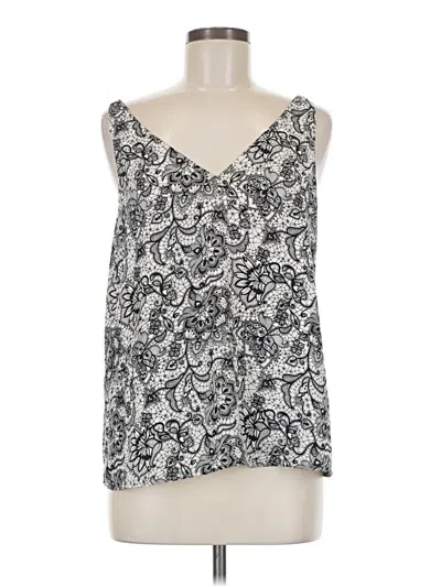Pre-owned Express Sleeveless Top Silver Paisley Pattern V Neck Tops