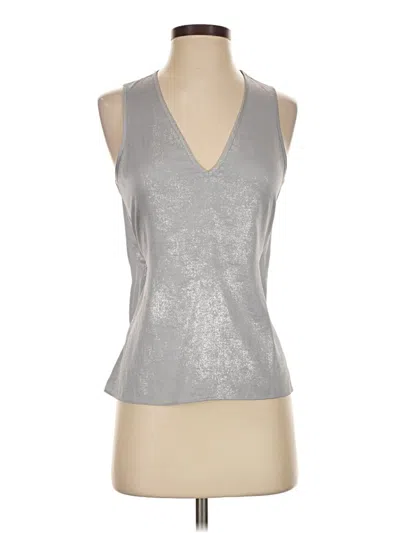 Pre-owned Express Sleeveless Top Silver Plunge Neckline Tops