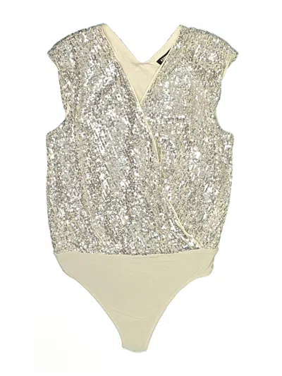 Express Sleeveless Top Silver Plunge Neckline Tops