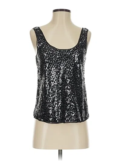 Express Sleeveless Top Silver Scoop Neck Tops In Black