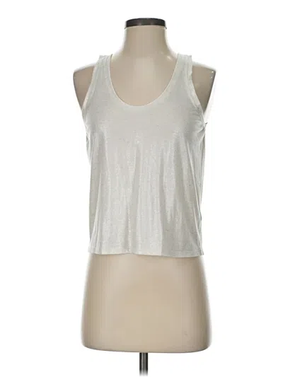 Pre-owned Express Sleeveless Top Silver Solid Pattern Scoop Neck Tops
