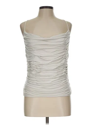 Pre-owned Express Sleeveless Top Silver Strapless Neckline Tops
