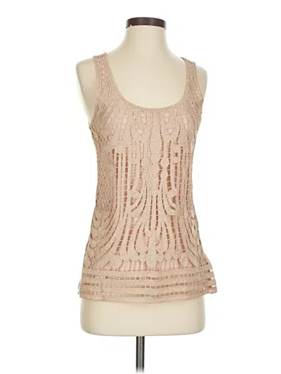 Pre-owned Express Sleeveless Top Tan Scoop Neck Tops In Brown