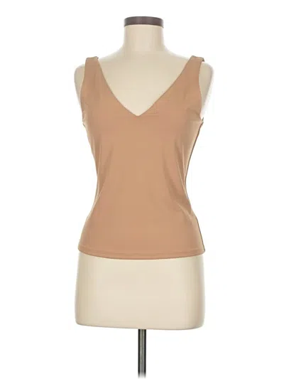 Pre-owned Express Sleeveless Top Tan V Neck Tops In Brown