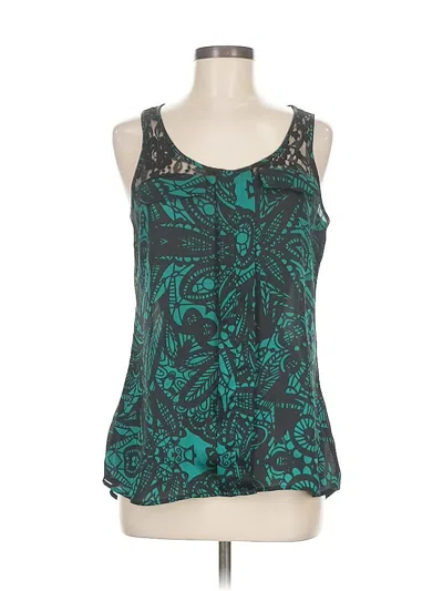 Pre-owned Express Sleeveless Top Teal Halter Neckline Tops In Blue