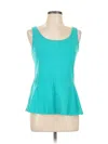 Express Sleeveless Top Teal Scoop Neck Tops In Blue