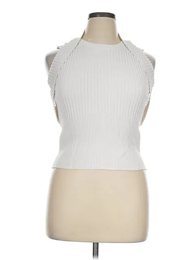 Pre-owned Express Sleeveless Top White Halter Neckline Tops