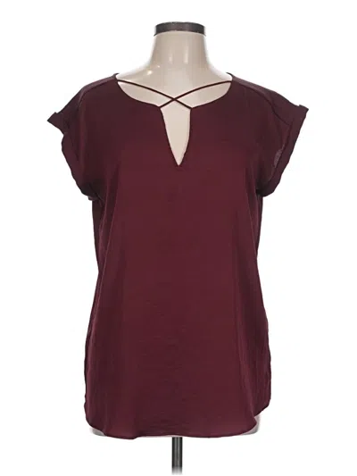 Pre-owned Express Sleeveless T-shirt In Burgundy