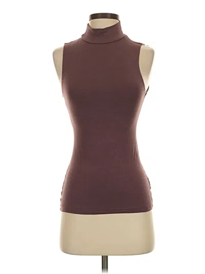 Pre-owned Express Sleeveless Turtleneck In Brown