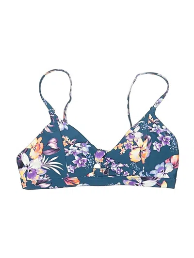 Pre-owned Express Swimsuit Top Blue Floral Pattern Swimwear