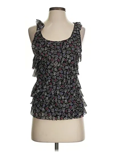 Pre-owned Express Tank Top Black Ruffles Neckline Tops