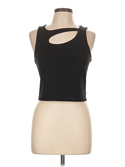 Pre-owned Express Tank Top Black Solid Pattern Crew Neck Tops