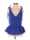 Express Tank Top Blue Halter Neckline Tops In Blue