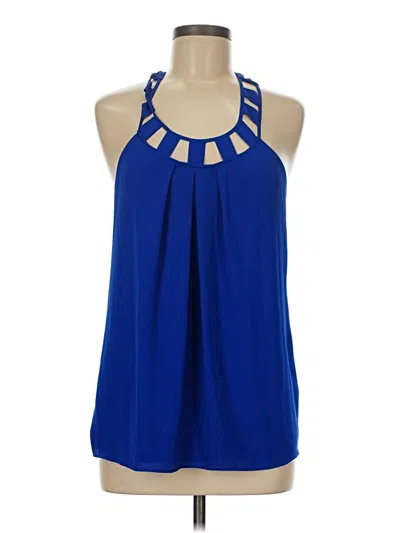 Pre-owned Express Tank Top Blue Halter Neckline Tops