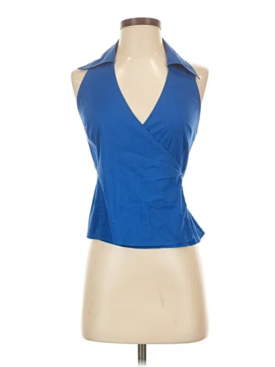 Pre-owned Express Tank Top Blue Halter Neckline Tops