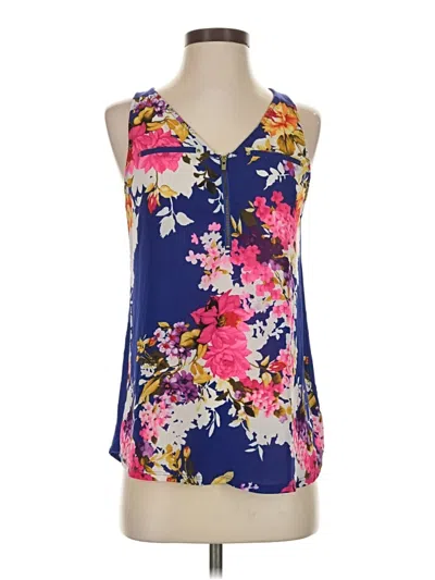 Pre-owned Express Tank Top Blue Plunge Neckline Tops