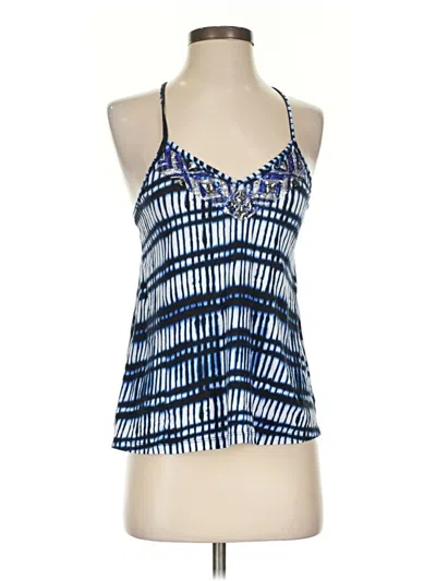 Pre-owned Express Tank Top Blue Tie-dye Pattern Halter Neckline Tops