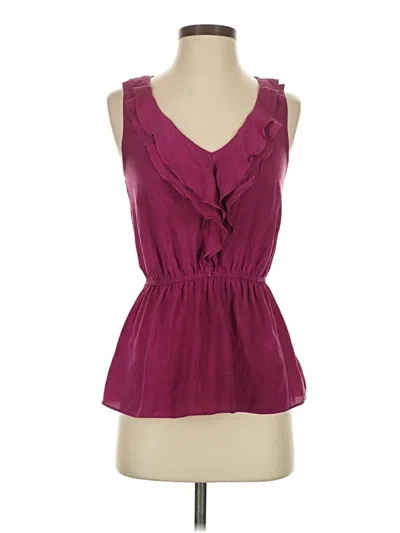 Pre-owned Express Tank Top Burgundy Ruffles Neckline Tops