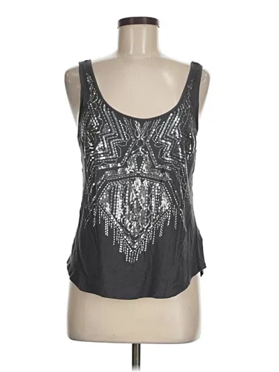 Pre-owned Express Tank Top Gray Plunge Neckline Tops