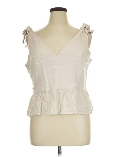 Pre-owned Express Tank Top Ivory Plunge Neckline Tops