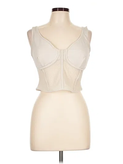 Express Tank Top Ivory Plunge Neckline Tops